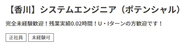 システムエンジニア 未経験歓迎の求人例 ワークポート